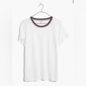 NWT Madewell Burbank Stripe Whisper White Crewneck T Size Medium